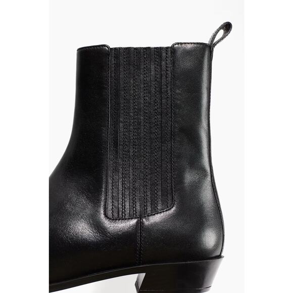H&M Leather Ankle Block Heels Boots - 8 - Picture 4 of 5